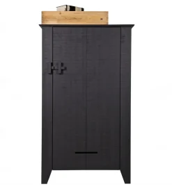 WOOOD Komoda GIJS 142 cm drewno sosna czarna