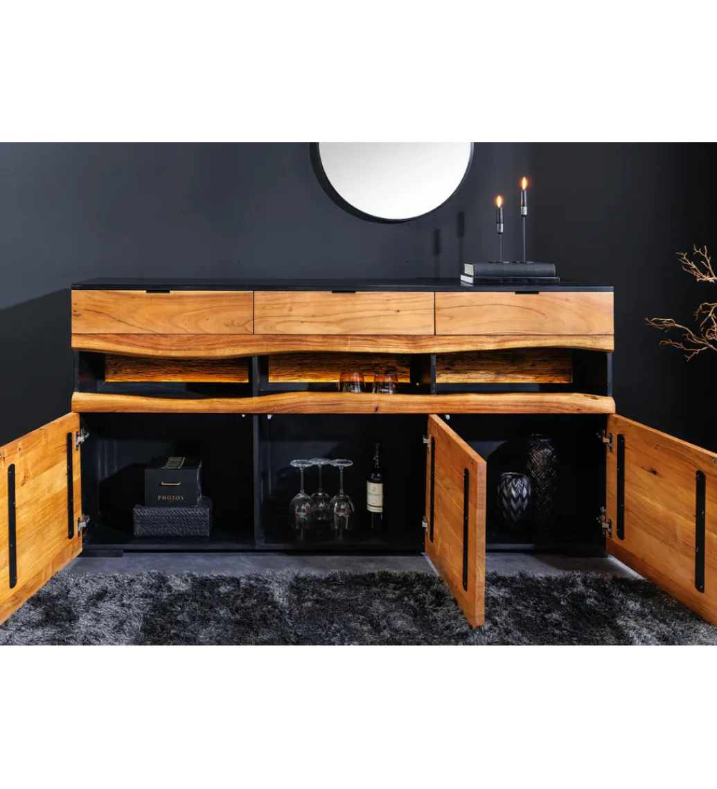 Invicta Interior Komoda GRAND ACACIA 180 cm drewno akcja LED