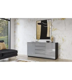 Helvetia komoda HELIO 160 cm szaro czarna
