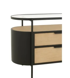 J-Line Komoda IVY 133 cm naturalna czarna