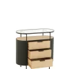 J-Line Komoda IVY 80 cm naturalna czarna
