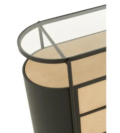 J-Line Komoda IVY 80 cm naturalna czarna