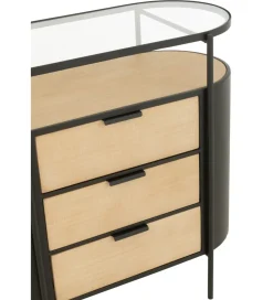 J-Line Komoda IVY 80 cm naturalna czarna