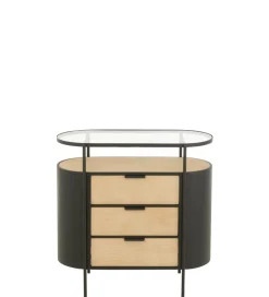 J-Line Komoda IVY 80 cm naturalna czarna
