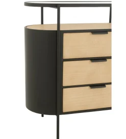 J-Line Komoda IVY 80 cm naturalna czarna