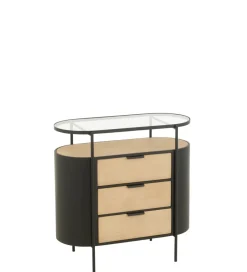 J-Line Komoda IVY 80 cm naturalna czarna