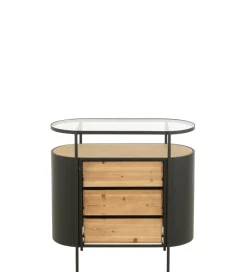 J-Line Komoda IVY 80 cm naturalna czarna
