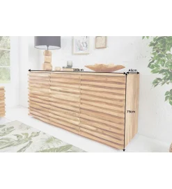 Invicta Interior Komoda JAGNCY Relief 160 cm drewno akacja
