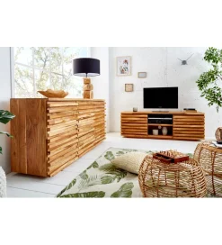 Invicta Interior Komoda JAGNCY Relief 160 cm drewno akacja