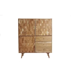 Invicta Interior - przedsprzedaż Komoda Komodo wysoka Mystic Living 140 cm drewno akacja