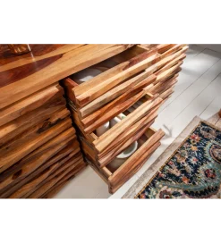 Invicta Interior Komoda LATIKA Relief 160 cm drewno Sheesham