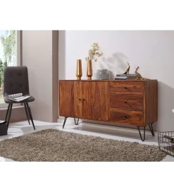 WOHNLING, GERMANY Komoda LORENZO 140 cm drewno sheesham