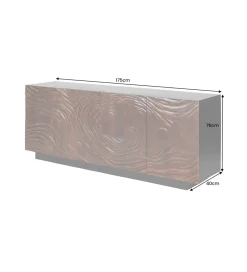 Invicta Interior Komoda MARU 175 cm drewno akacja w kolorze ciemnego orzecha