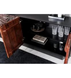 Invicta Interior Komoda MARU 175 cm drewno akacja w kolorze ciemnego orzecha