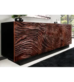Invicta Interior Komoda MARU 175 cm drewno akacja w kolorze ciemnego orzecha