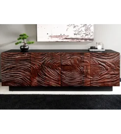 Invicta Interior Komoda MARU 175 cm drewno akacja w kolorze ciemnego orzecha