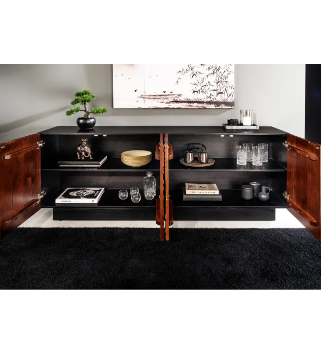 Invicta Interior Komoda MARU 175 cm drewno akacja w kolorze ciemnego orzecha