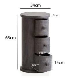 WOHNLING, GERMANY Komoda MIGA 34 cm drewno mango czarna