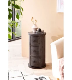 WOHNLING, GERMANY Komoda MIGA 34 cm drewno mango czarna