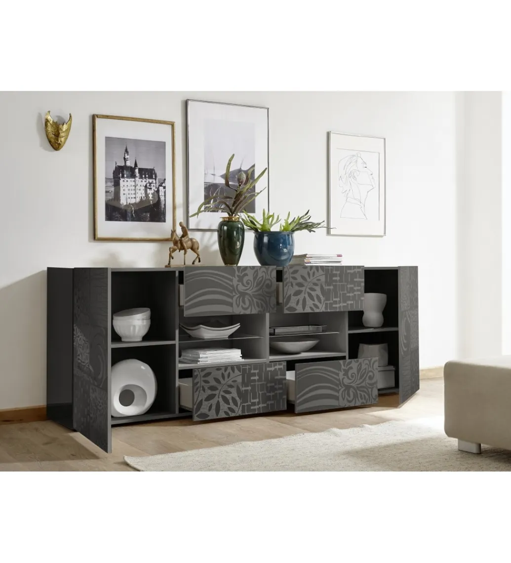 MCA Linia Włoska Komoda MIRO 240 cm antracyt