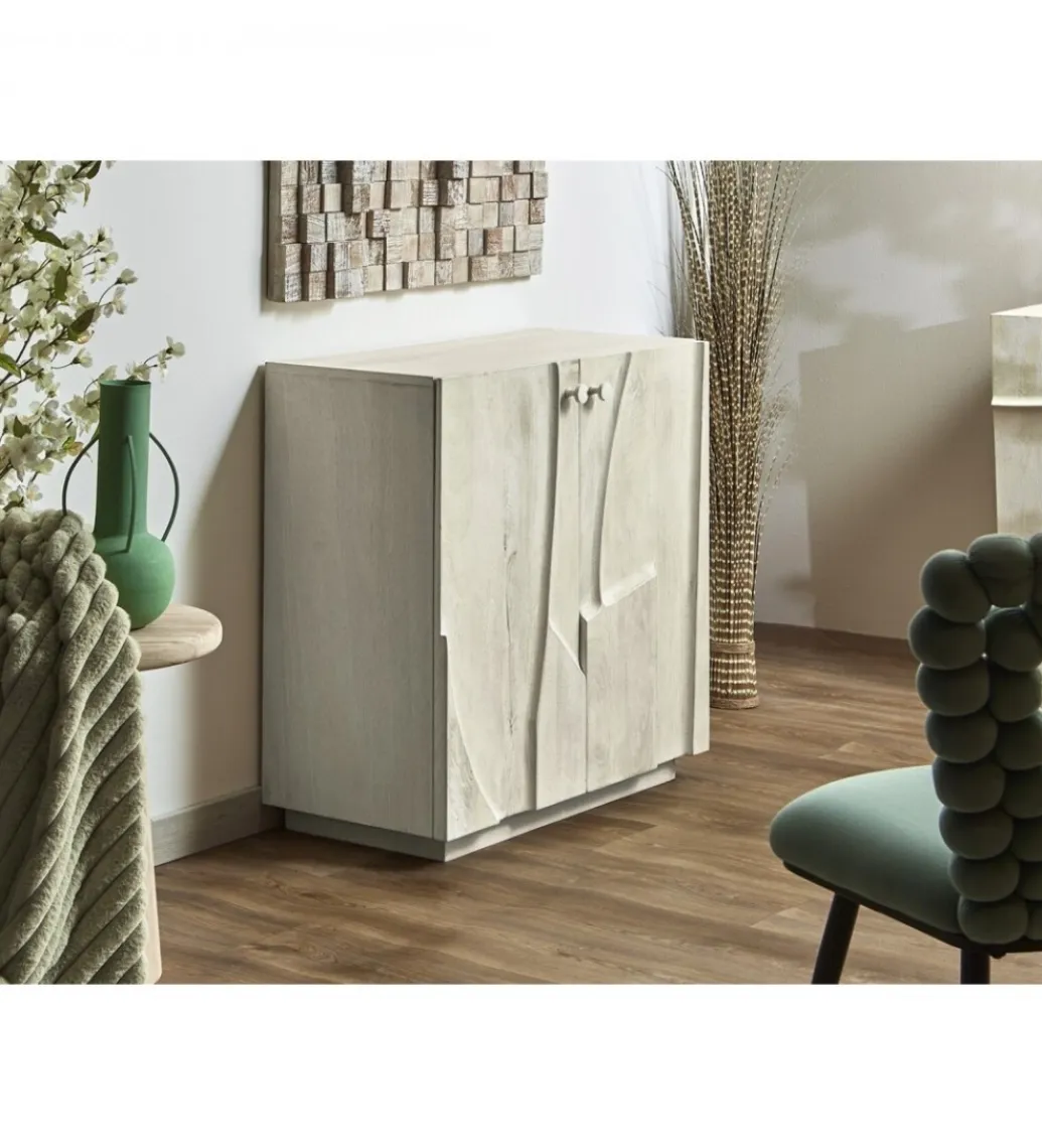 Imeri Komoda MUSIM 80 cm drewno mango biały