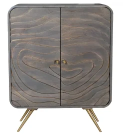Exclusivas Komoda QUTINESKA 110 cm drewno mango szara
