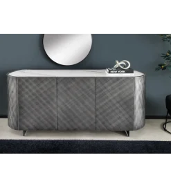 Invicta Interior Komoda REFLECTION 150 cm efekt 3D marmur antracyt