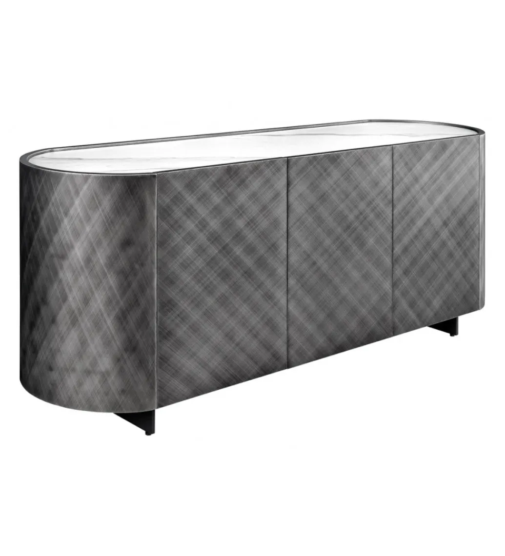 Invicta Interior Komoda REFLECTION 150 cm efekt 3D marmur antracyt