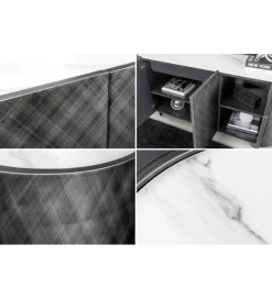 Invicta Interior Komoda REFLECTION 150 cm efekt 3D marmur antracyt