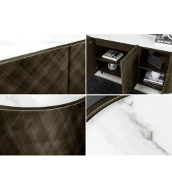 Invicta Interior Komoda REFLECTION 150 cm efekt 3D marmur brązowa
