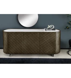 Invicta Interior Komoda REFLECTION 150 cm efekt 3D marmur brązowa