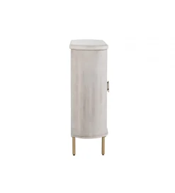 J-Line Komoda ROUNDEGO 116 cm blat marmur biały
