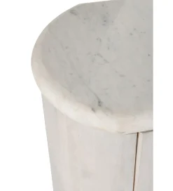 J-Line Komoda ROUNDEGO 116 cm blat marmur biały