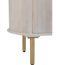 J-Line Komoda ROUNDEGO 116 cm blat marmur biały