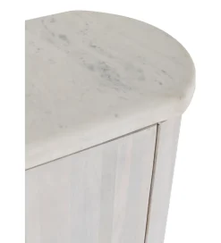 J-Line Komoda ROUNDEGO 116 cm blat marmur biały