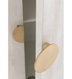 J-Line Komoda ROUNDEGO 116 cm blat marmur biały