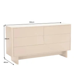 Invicta Interior Komoda SAVOY 150 cm ceramika w optyce trawertynu