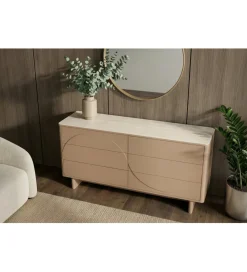 Invicta Interior Komoda SAVOY 150 cm ceramika w optyce trawertynu
