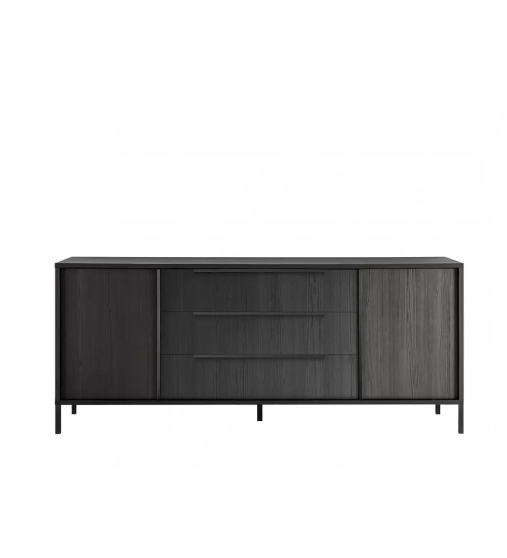MCA Linia Włoska Komoda STEEL 206 cm czarna