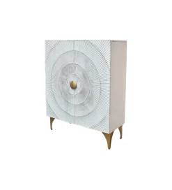 Invicta Interior Komoda SWEET GOLDEN SUNSET 120 cm drewno mango biała