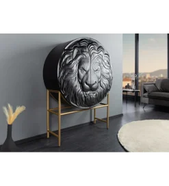 Invicta Interior Komoda TIGR 140 cm drewno mango Czarna