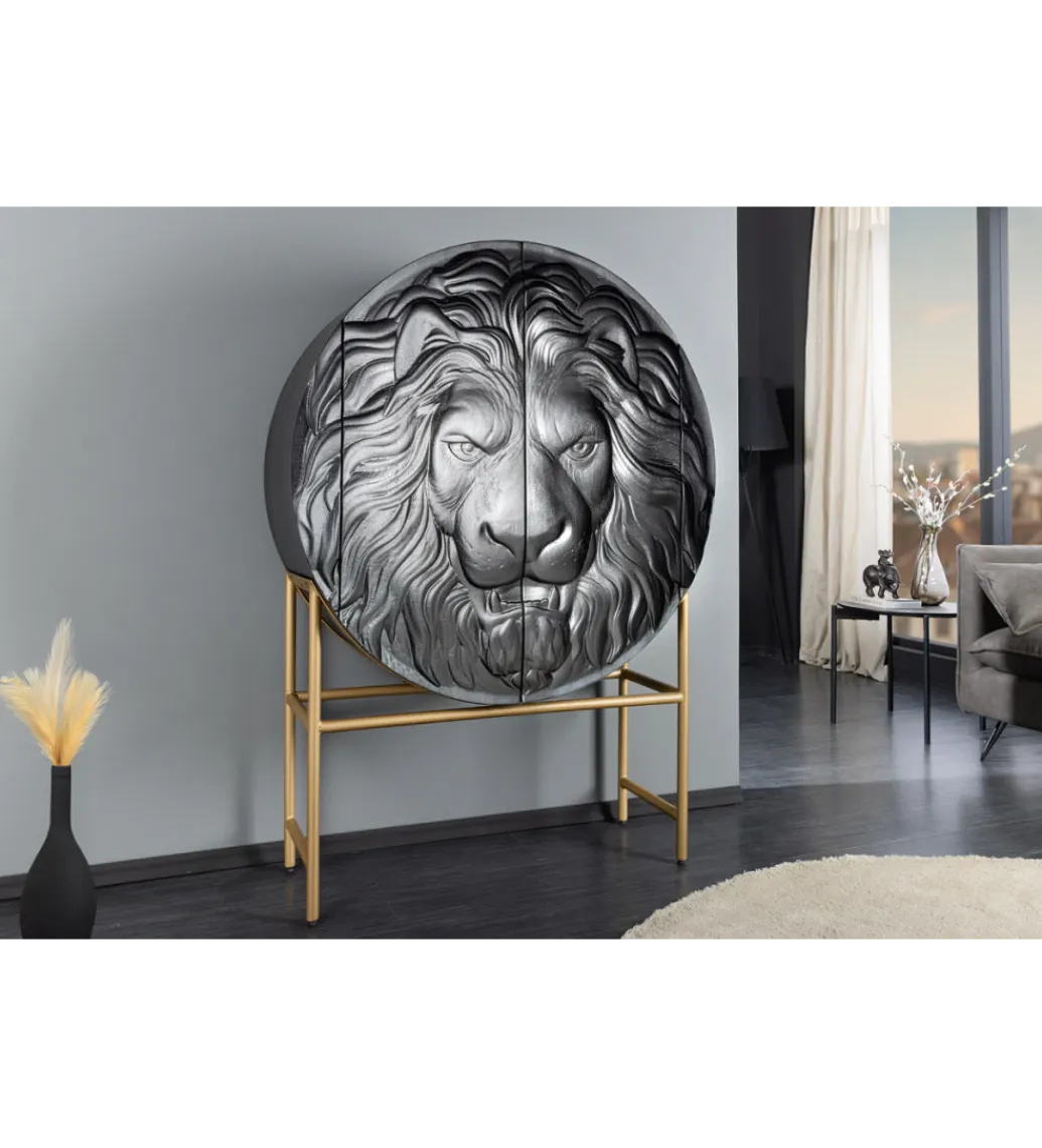 Invicta Interior Komoda TIGR 140 cm drewno mango Czarna