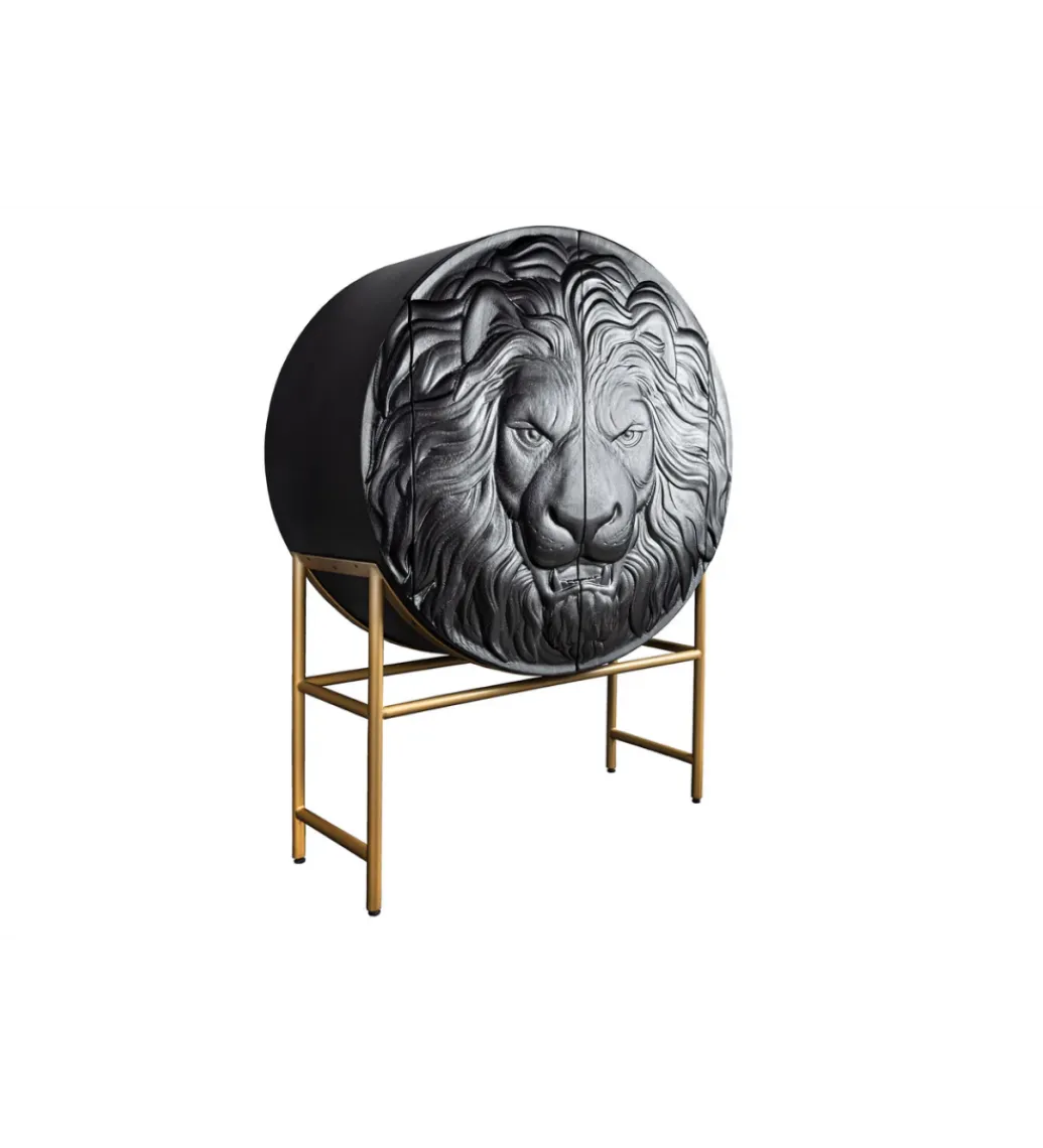 Invicta Interior Komoda TIGR 140 cm drewno mango Czarna