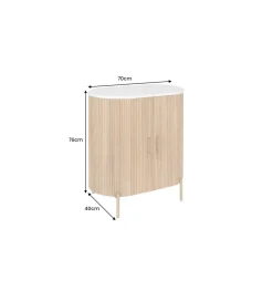 Invicta Interior - przedsprzedaż Komoda TRES CHIC 70 cm drewno mango biały marmur blat