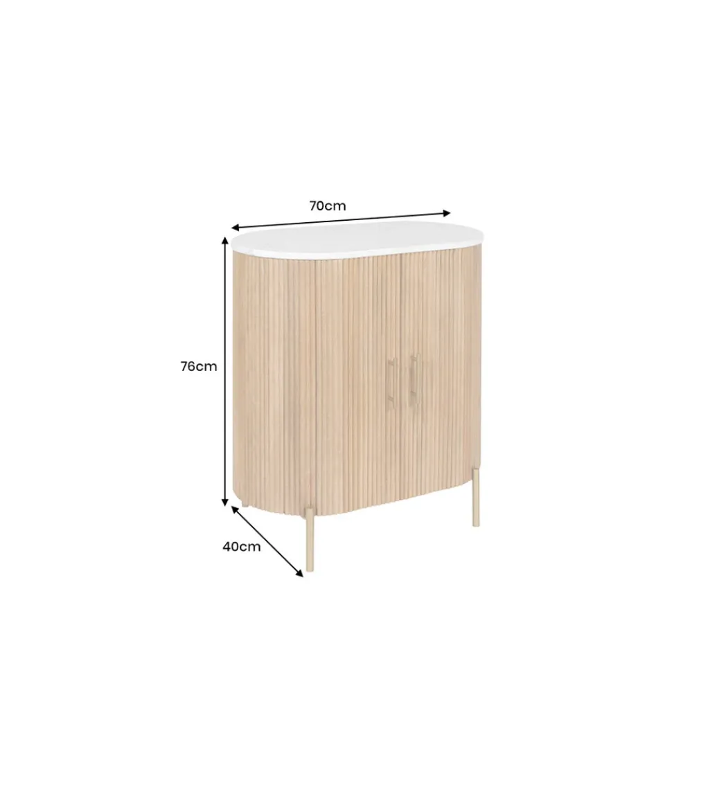 Invicta Interior - przedsprzedaż Komoda TRES CHIC 70 cm drewno mango biały marmur blat