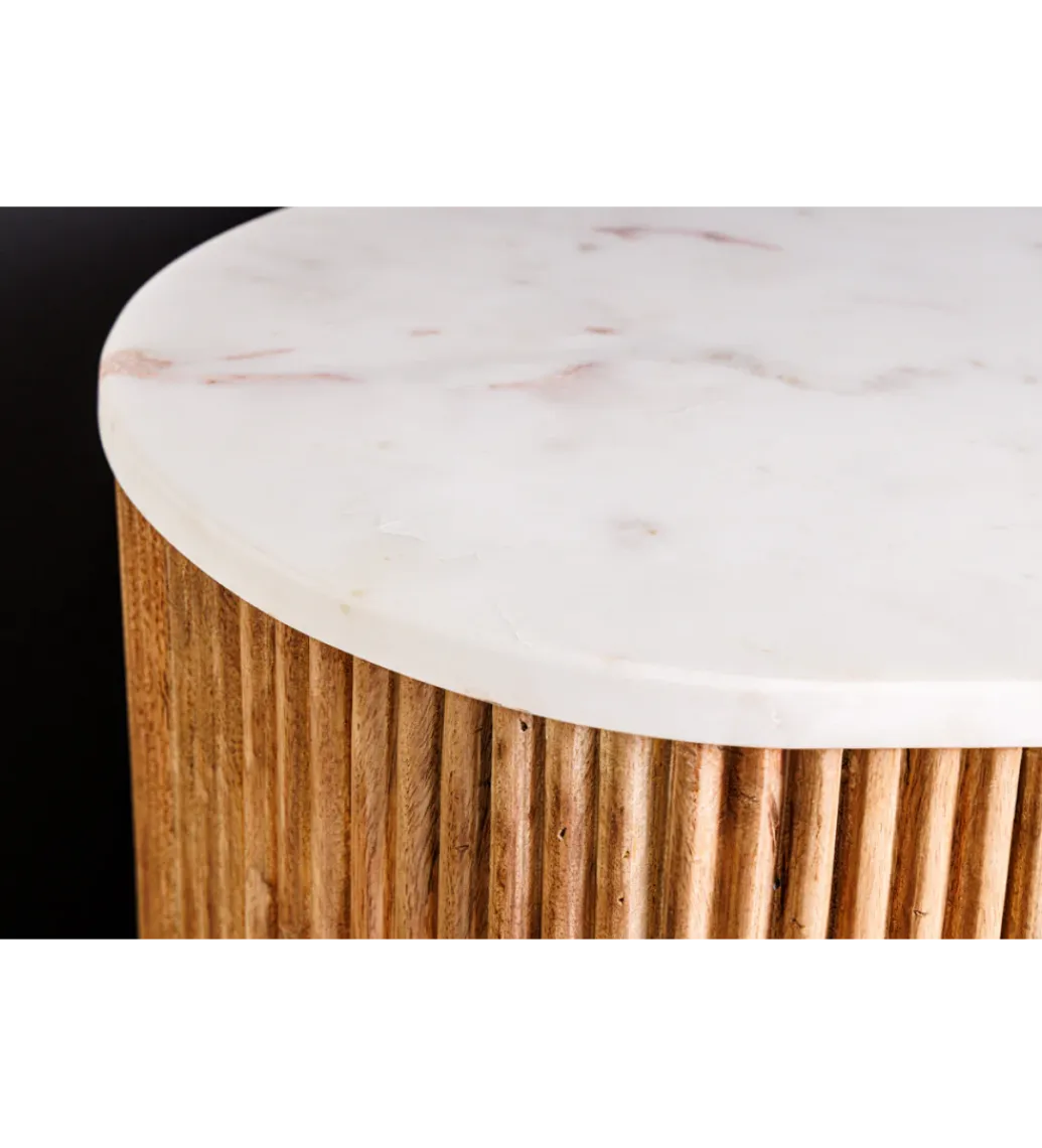 Invicta Interior - przedsprzedaż Komoda TRES CHIC 70 cm drewno mango biały marmur blat