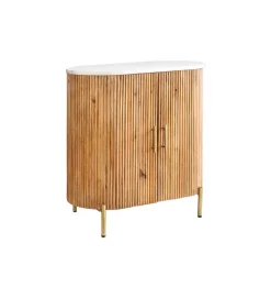 Invicta Interior - przedsprzedaż Komoda TRES CHIC 70 cm drewno mango biały marmur blat