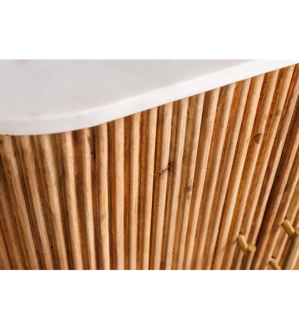 Invicta Interior - przedsprzedaż Komoda TRES CHIC 70 cm drewno mango biały marmur blat