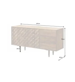 Invicta Interior Komoda TROPEA 145 cm drewno akacja honey