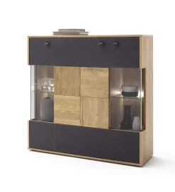MCA Komoda VALENCIA 124 cm antracytowo naturalna